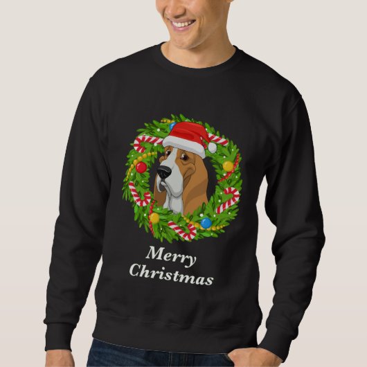 Basset Hound Christmas  For Dog  Men Women Kids スウェットシャツ (正面)