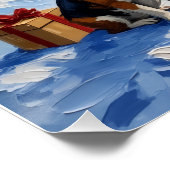 Basset Hound Christmas Lighthouse Holiday ポスター (コーナー)