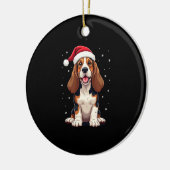 Basset Hound Christmas Tank Top セラミックオーナメント (左)