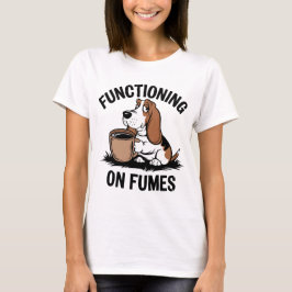 Basset Hound Coffee Mood - Fumesで機能 Tシャツ