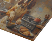 Basset Hound Cooking in Kitchen カッティングボード (角)