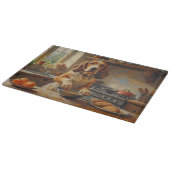 Basset Hound Cooking in Kitchen カッティングボード (角)