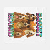 Basset Hound Copy フリースブランケット (正面(横))