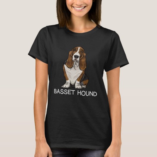 Basset Hound Crazy Dog Tシャツ (正面)