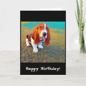 Basset Hound Dog子犬の写真お洒落芸術的 カード (正面)