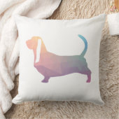 Basset Hound Dog幾何学的カラフルシルエット クッション (ブランケット)