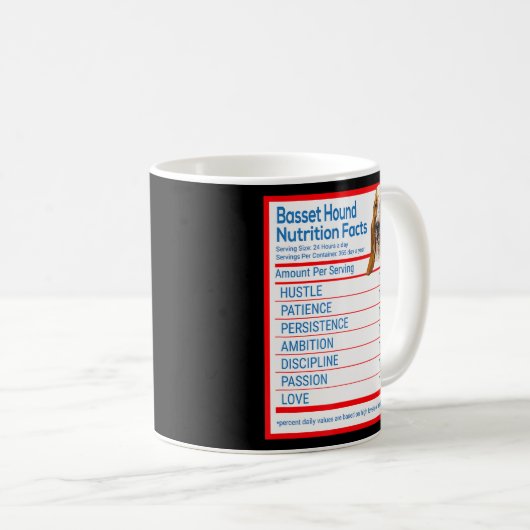 Basset Hound Dog飼い主の栄養おもしろい事実 コーヒーマグカップ (正面右)