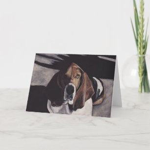 Basset Hound Dog Artグリーティングカード カード