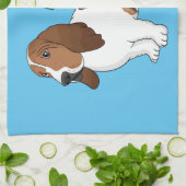 Basset hound dog cartoon illustration  キッチンタオル (折り畳み)