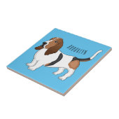 Basset hound dog cartoon illustration タイル (側面)