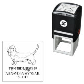 Basset Hound Dog "From the library of"ネームブック セルフインキングスタンプ (インサイチュ)
