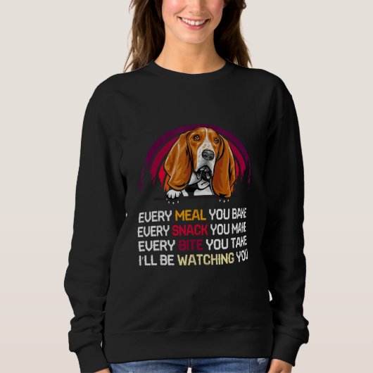 Basset Hound Dog I ll Be Watching You Father s Da スウェットシャツ (正面)