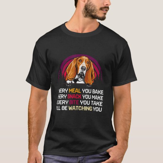 Basset Hound Dog I ll Be Watching You  Father s Da Tシャツ (正面)