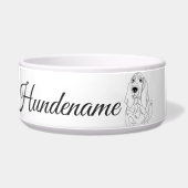Basset Hound dog Line Art personalized bowl ボウル (正面)