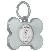 Basset Hound dog Line Art Personalized Tag ペットネームタグ (正面左)