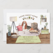 Basset Hound Dog Moving発表 招待状 (正面)