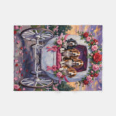 Basset Hound Dog Valentine's Day  フリースブランケット (正面(横))