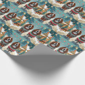 Basset Hound Dogs Christmas Snow Holiday ラッピングペーパー (角)