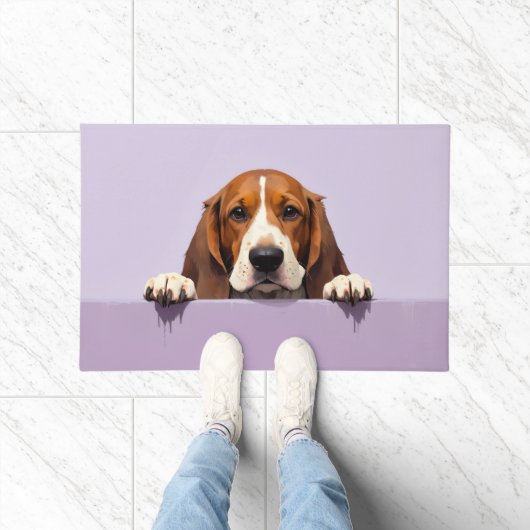 Basset Hound Doormat Art ドアマット (室内)