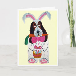Basset Hound Easter Bunny シーズンカード