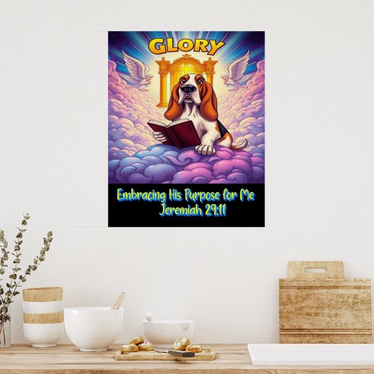 Basset Hound Embracing His Purpose For Me ポスター (キッチン)