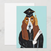 Basset Hound Graduate 招待状 (正面/裏面)