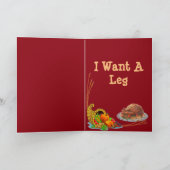 Basset Hound「Happy Thanksgiving」カード（カボチャ付） シーズンカード (内部)