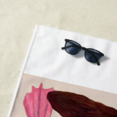 Basset Hound in Flippers ビーチタオル (インサイチュ)