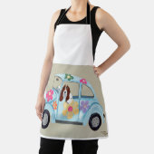 Basset Hound in Hippie car All-Over Print Apron エプロン (インサイチュ)