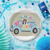  Basset Hound in Hippy car ペーパープレート (パーティー)