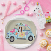  Basset Hound in Hippy car ペーパープレート (パーティー)