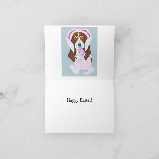 Basset Hound In Pink Bunny Suit カード (内部)