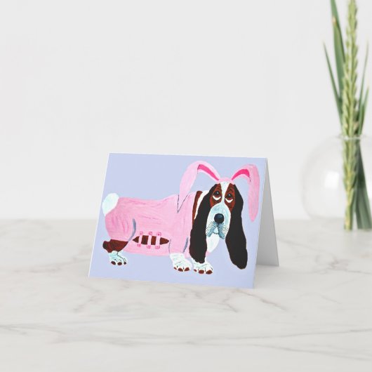Basset Hound In Pink Bunny Suit カード (正面)