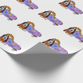 Basset Hound in PJs with teddy bear ラッピングペーパー (角)