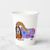 Basset Hound in PJs with Teddy Bear Paper Cups 紙コップ (裏面)