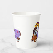 Basset Hound in PJs with Teddy Bear Paper Cups 紙コップ (左)