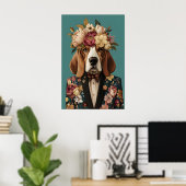Basset Hound In Suit Poster, Basset Hound ポスター (ホームオフィス)