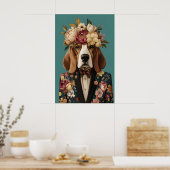 Basset Hound In Suit Poster, Basset Hound ポスター (キッチン)