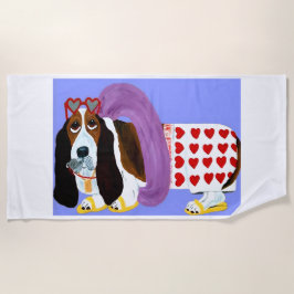 Basset Hound Lifeguard ビーチタオル