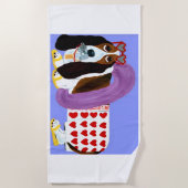 Basset Hound Lifeguard ビーチタオル (正面)