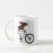 Basset Hound on Bicycle コーヒーマグカップ (左)