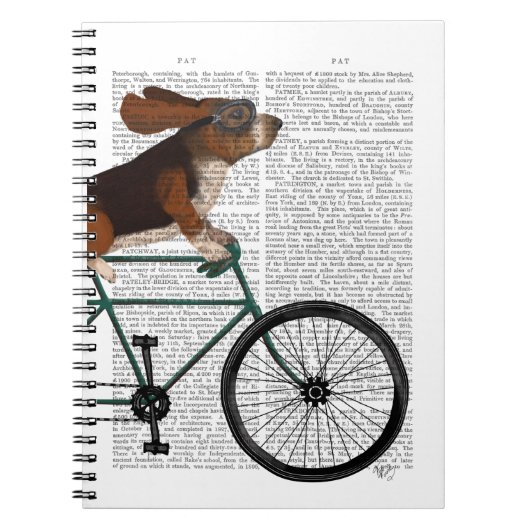 Basset Hound on Bicycle ノートブック (正面)