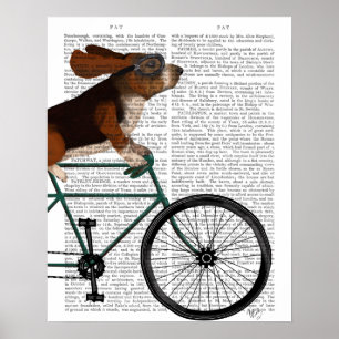 Basset Hound on Bicycle ポスター