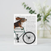 Basset Hound on Bicycle ポストカード (スタンド正面)