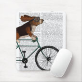 Basset Hound on Bicycle マウスパッド (マウス)