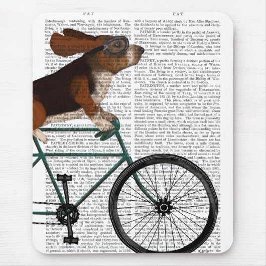 Basset Hound on Bicycle マウスパッド (正面)