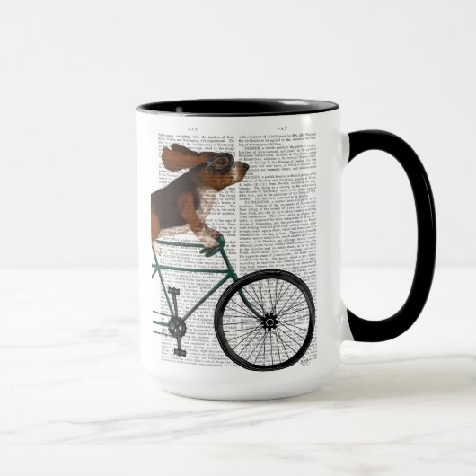 Basset Hound on Bicycle マグカップ (右)