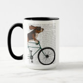 Basset Hound on Bicycle マグカップ (左)