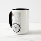 Basset Hound on Bicycle マグカップ (正面左)