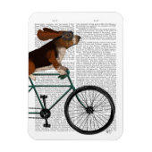 Basset Hound on Bicycle マグネット (縦)